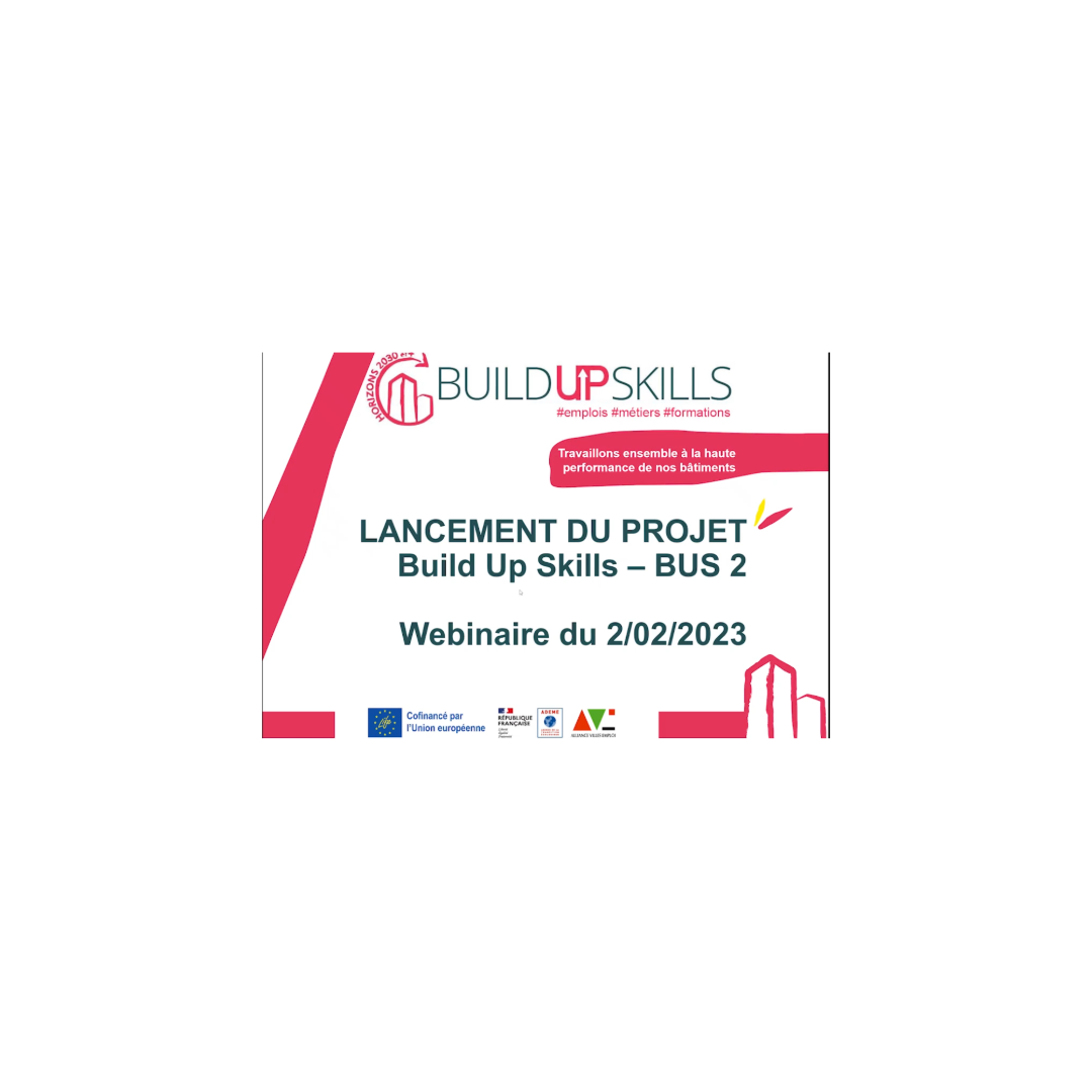 Lancement du projet Build Up Skills 2 - Webinaire du 02/02/2023